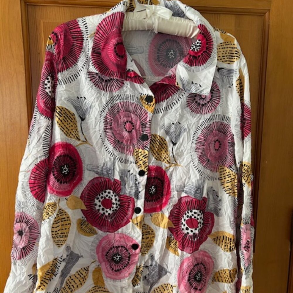 Floral Crinkle Blouse (M)